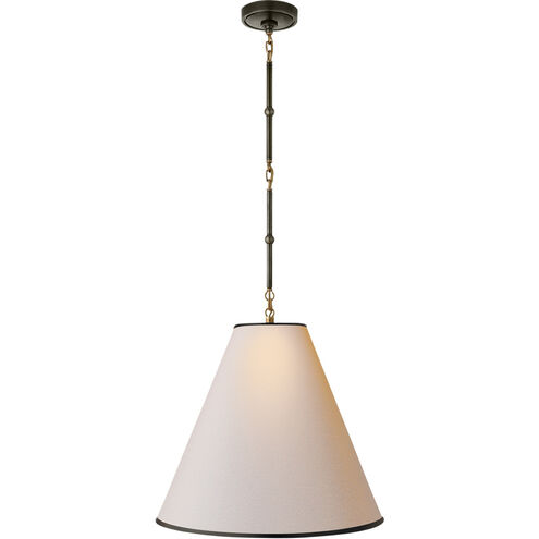 Visual Comfort Thomas O'Brien Goodman 1 Light 18 inch Bronze with Antique Brass Accents Pendant Ceiling Light in Natural Paper TOB5091BZ/HAB-NP/BT - Open Box