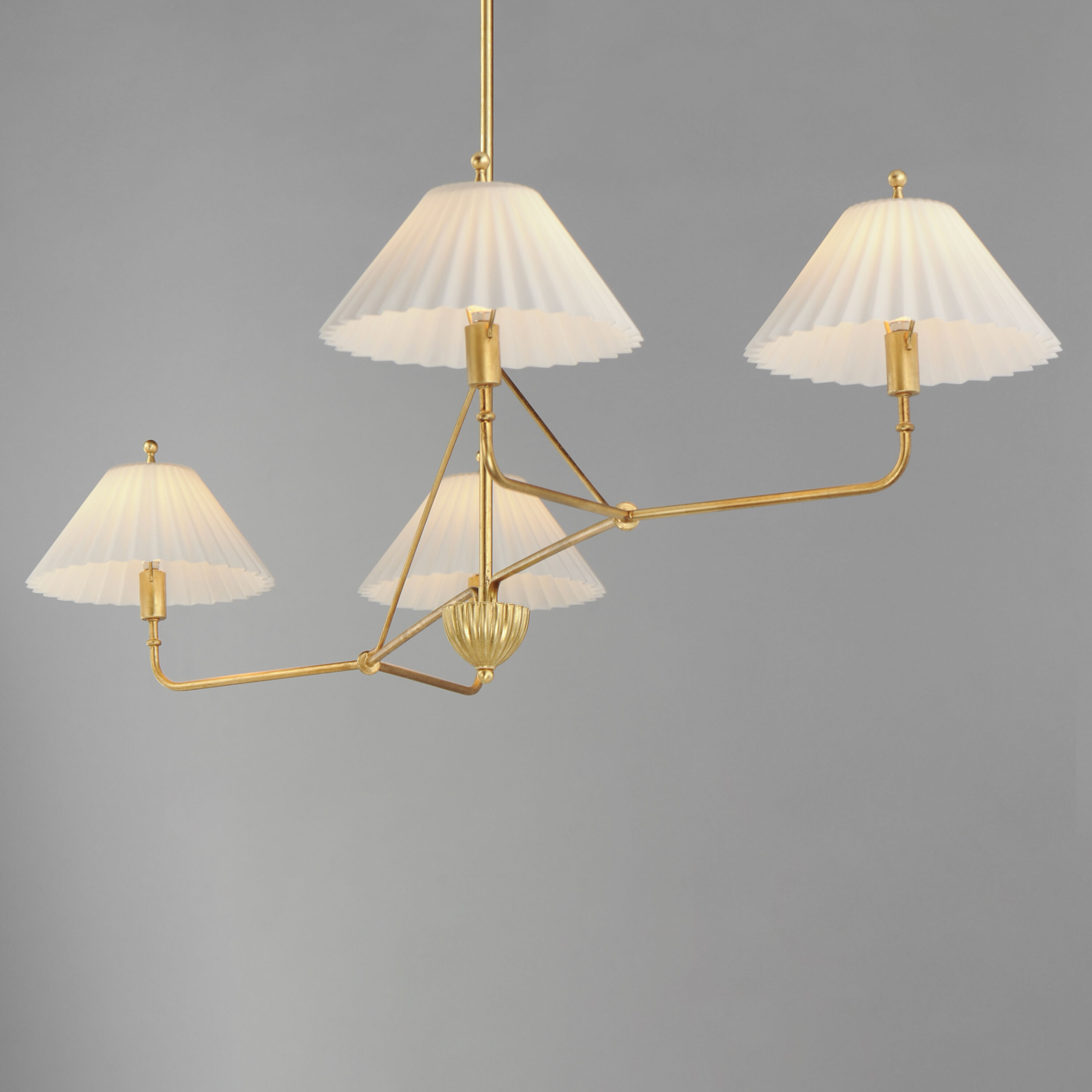 Kismet 4 Light 60.25 inch Gold Leaf Linear Pendant Ceiling Light