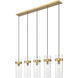 Fontaine Linear Chandelier Ceiling Light in Rubbed Brass