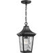 Marquette 1 Light 9 inch Textured Black Outdoor Hanging Lantern, with DURASHIELD