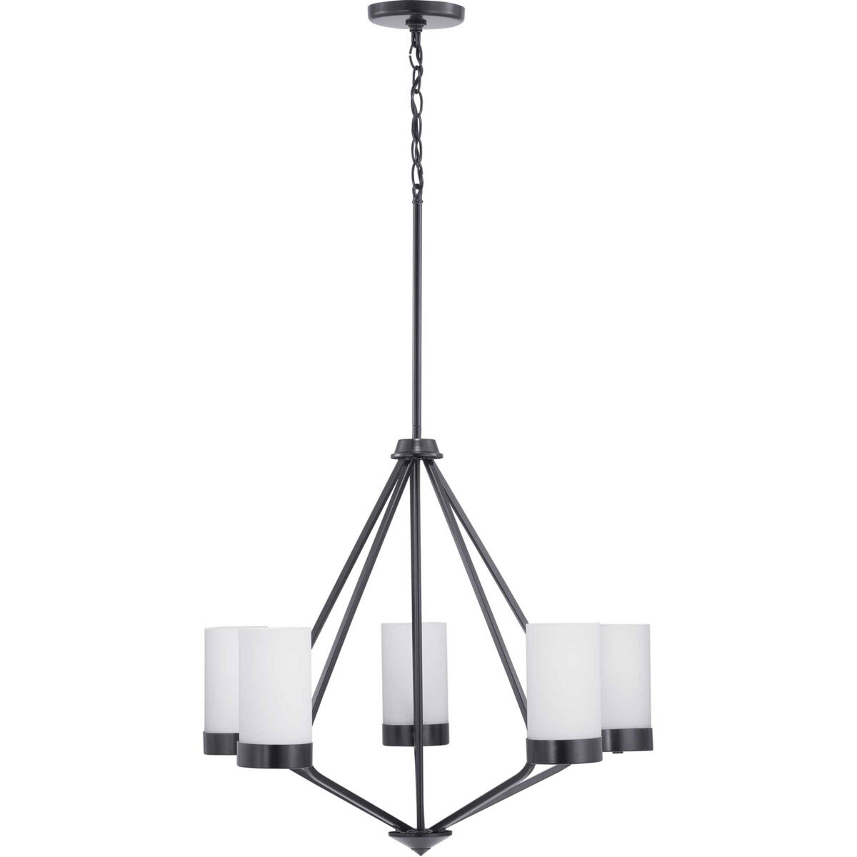 Elevate 5 Light 27 inch Matte Black Chandelier Ceiling Light, Design Series