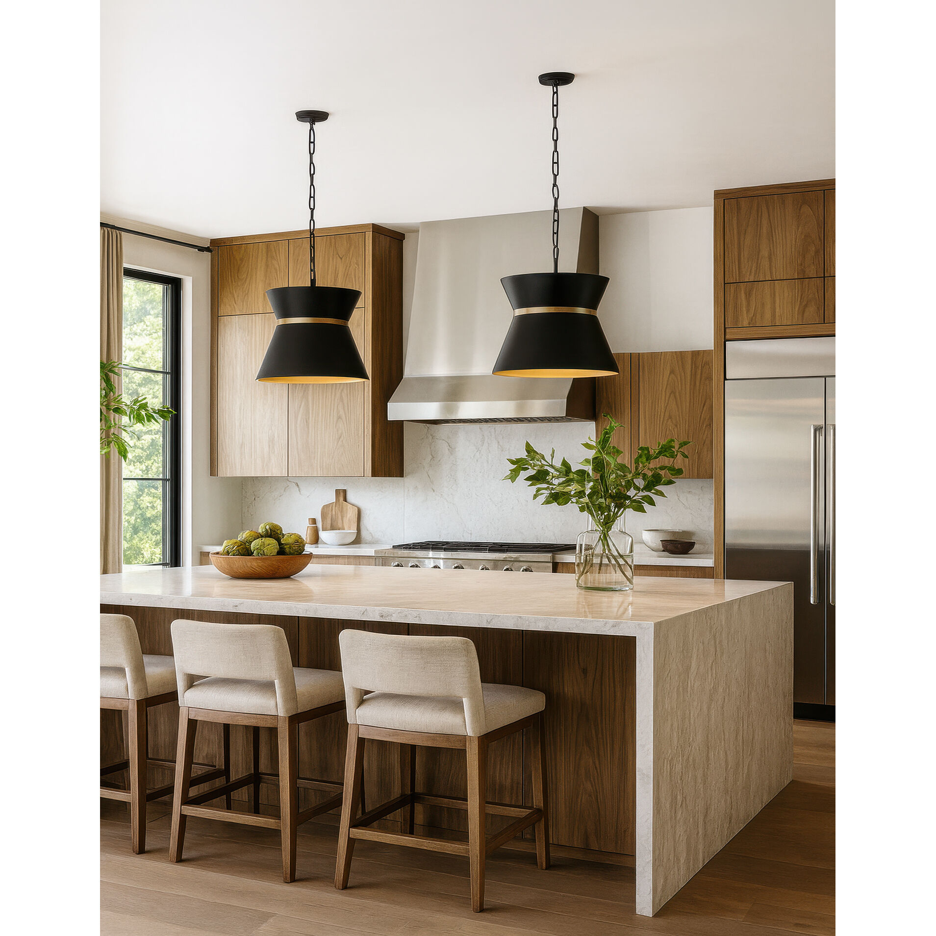 Mad Hatter 4 Light 24 inch Matte Black and French Gold Pendant Ceiling Light