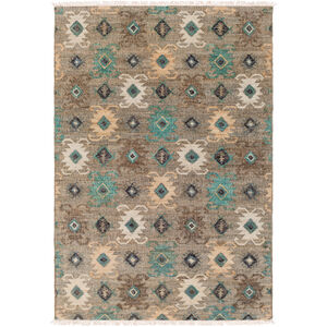 Lenora 120 X 96 inch Blue and Black Area Rug, Jute