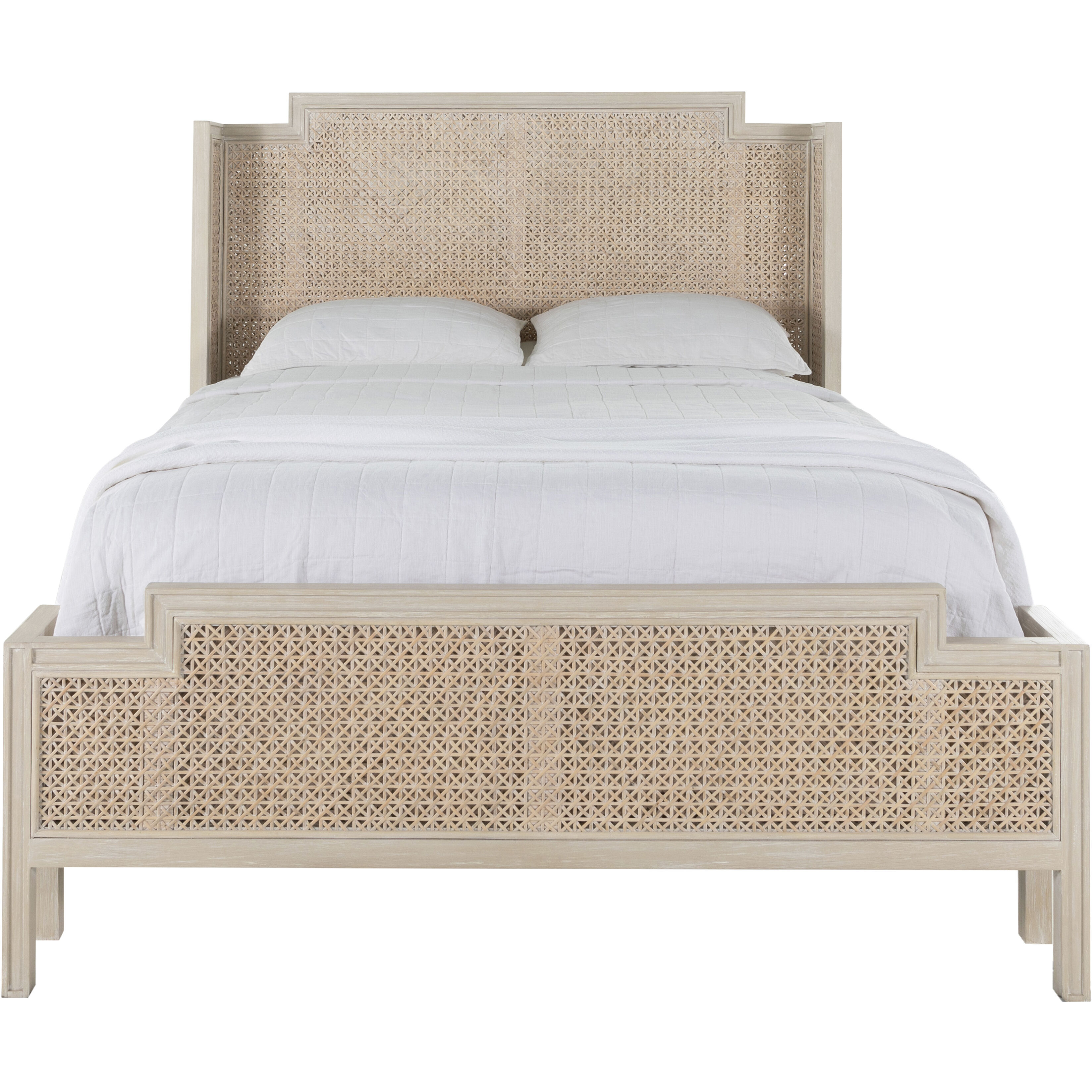 Camille Cerused White Queen Bed