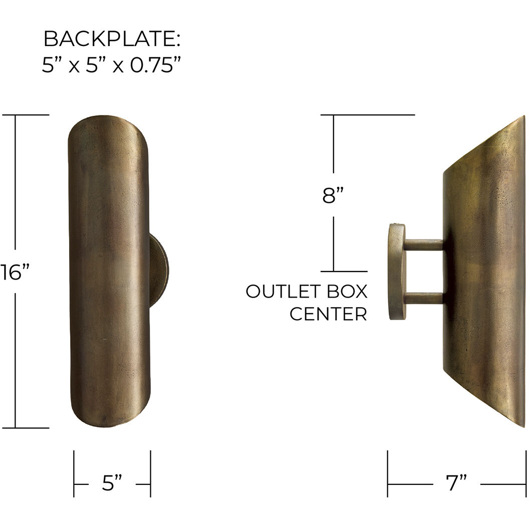 Casa 2 Light 5 inch Oxidized Brass Sconce Wall Light