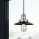 Franklin Restoration Railroad 1 Light 8 inch Brushed Satin Nickel Mini Pendant Ceiling Light in Incandescent, Matte Black