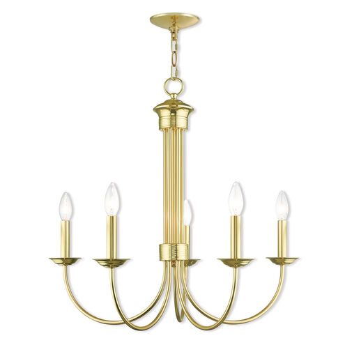 Estate 5 Light 25 inch Polished Brass Chandelier Ceiling Light