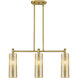 Downtown Urban Crown Point Island Light Ceiling Light in Brushed Brass, Mercury