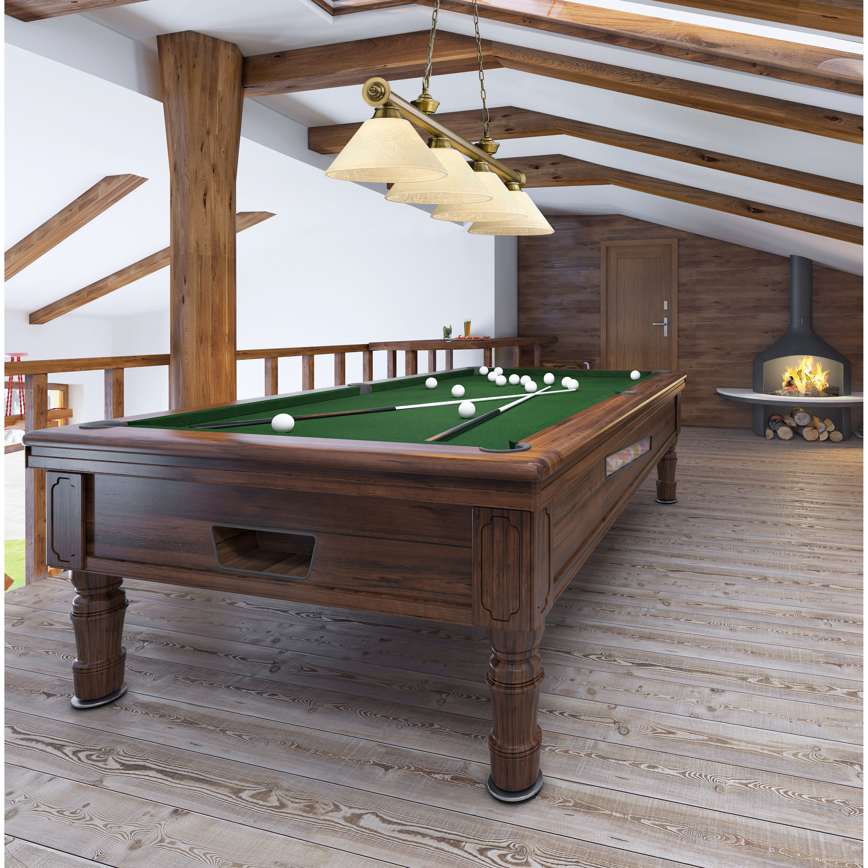 Cordon 4 Light 81.25 inch Rubbed Brass Billiard Ceiling Light in Golden Mottle Glass