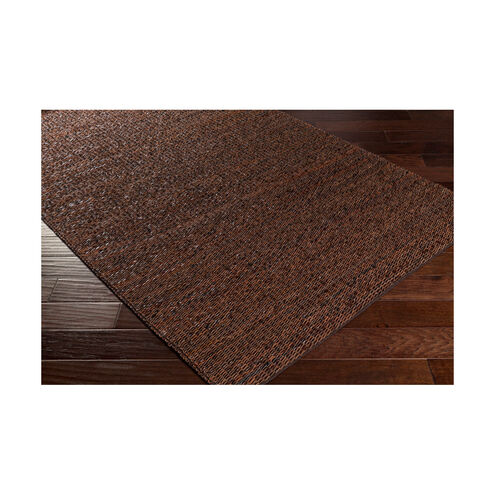 Vista 120 X 96 inch Brown and Black Area Rug, Leather and Cotton