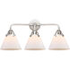 Nouveau 2 Large Cone LED 25.75 inch Polished Chrome Bath Vanity Light Wall Light in Matte White Glass