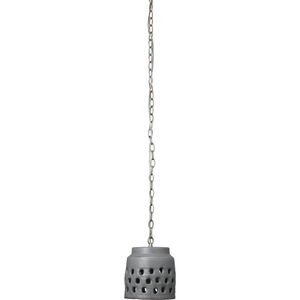 Perforated 1 Light 8.5 inch Grey Pendant Ceiling Light, Perforated