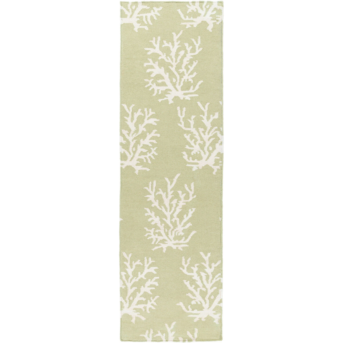 Boardwalk 96 X 30 inch Lime, Ivory Rug