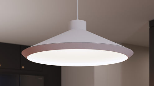 Koma LED 22 inch Satin White Pendant Ceiling Light in GU24
