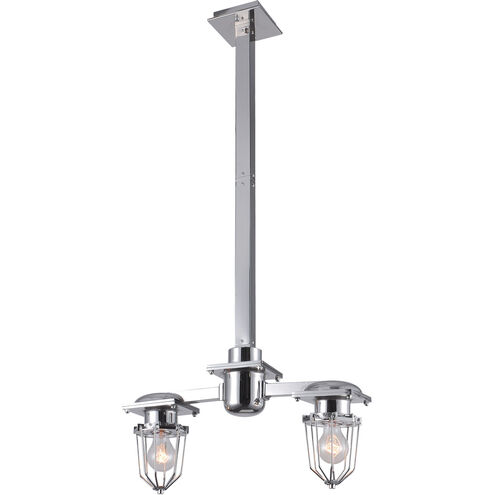 Kingston 2 Light 19 inch Chrome Pendant Ceiling Light, Urban Classic