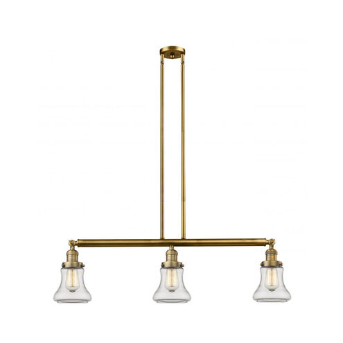 Franklin Restoration Bellmont LED 38.75 inch Brushed Brass Island Light Ceiling Light in Clear Glass, Franklin Restoration