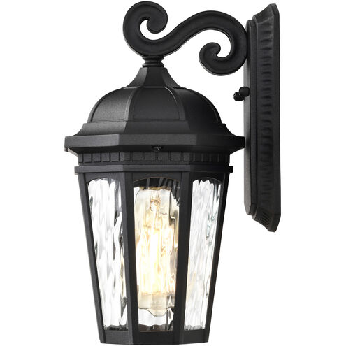 East River 12 inch Matte Black Outdoor Wall Lantern, Small