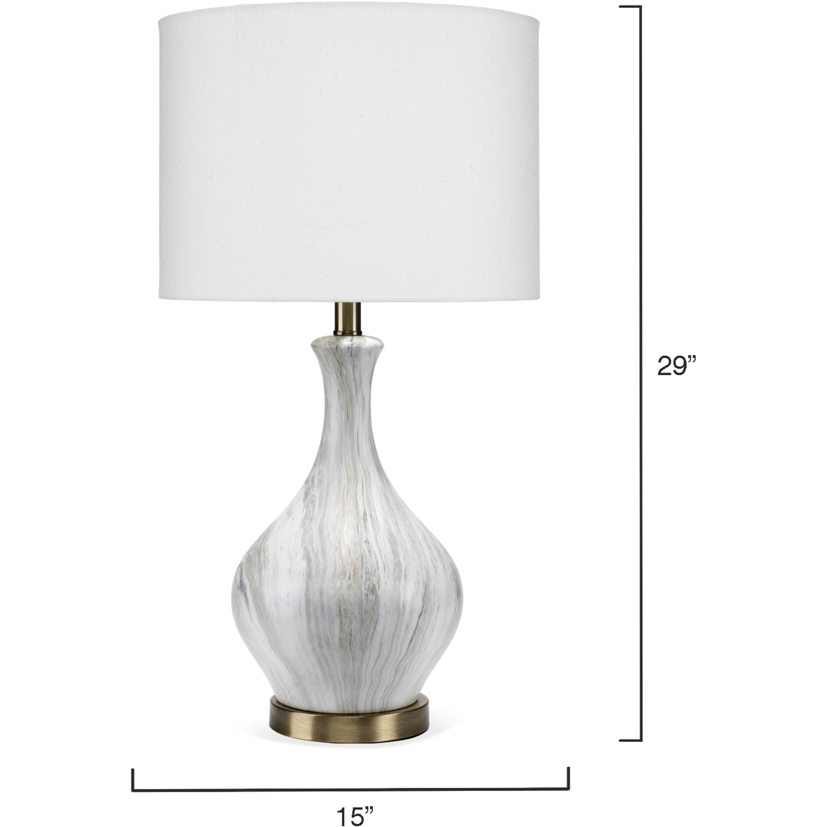 Mila 26.5 inch 100 watt Grey Table Lamp Portable Light