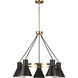 Towner 5 Light 29 inch Satin Brass Chandelier Ceiling Light