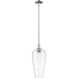 Chelsea 1 Light 8 inch Polished Nickel Mini Pendant Ceiling Light in Seedy Deco Swirl Glass