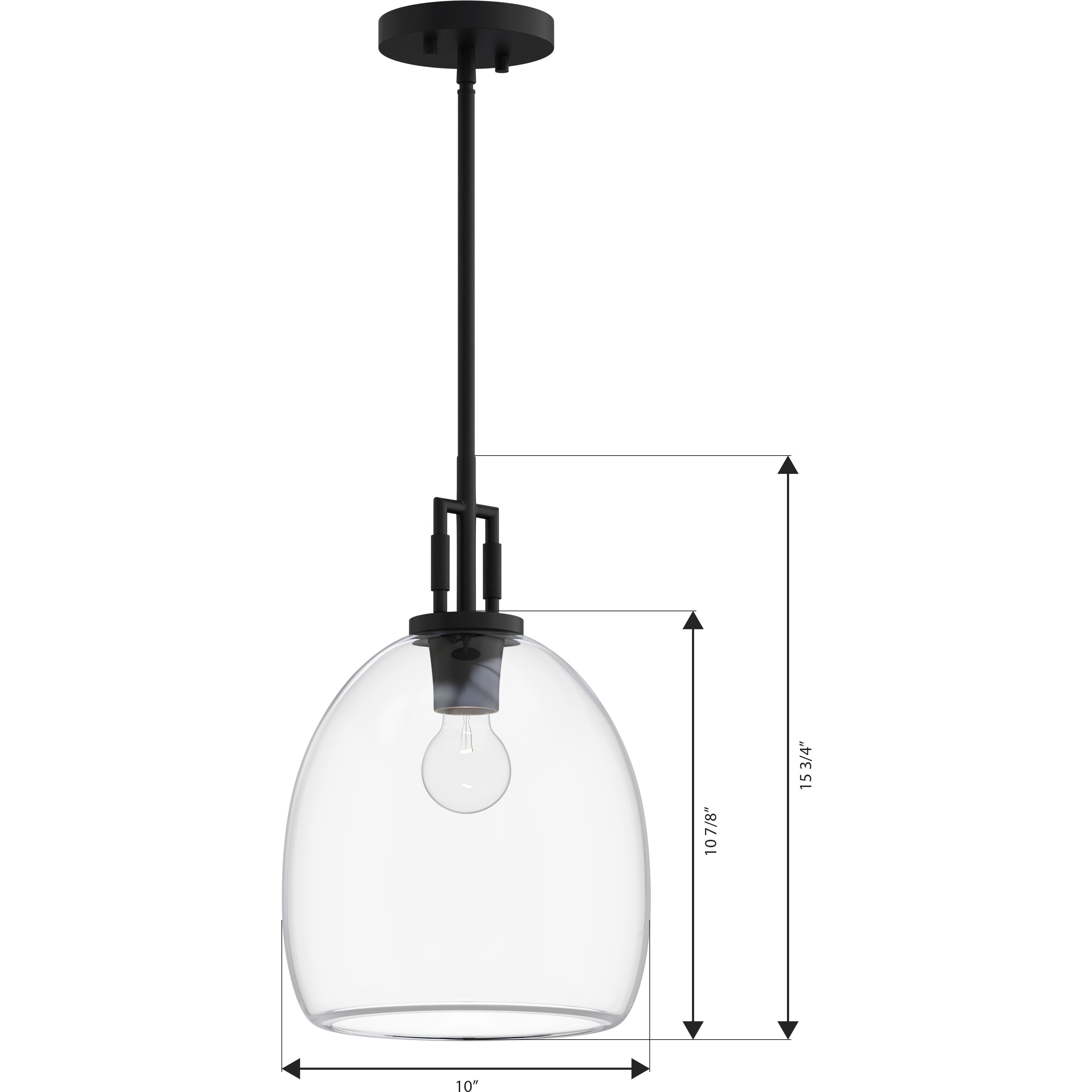 Orbis 1 Light 10 inch Dark Matte Black Mini Pendant Ceiling Light