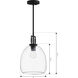 Orbis 1 Light 10 inch Dark Matte Black Mini Pendant Ceiling Light
