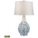 Sixpenny 27 inch 9.50 watt Blue and Clear Table Lamp Portable Light in LED, 3-Way