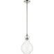Laria 1 Light Polished Nickel Pendant Ceiling Light in Clear