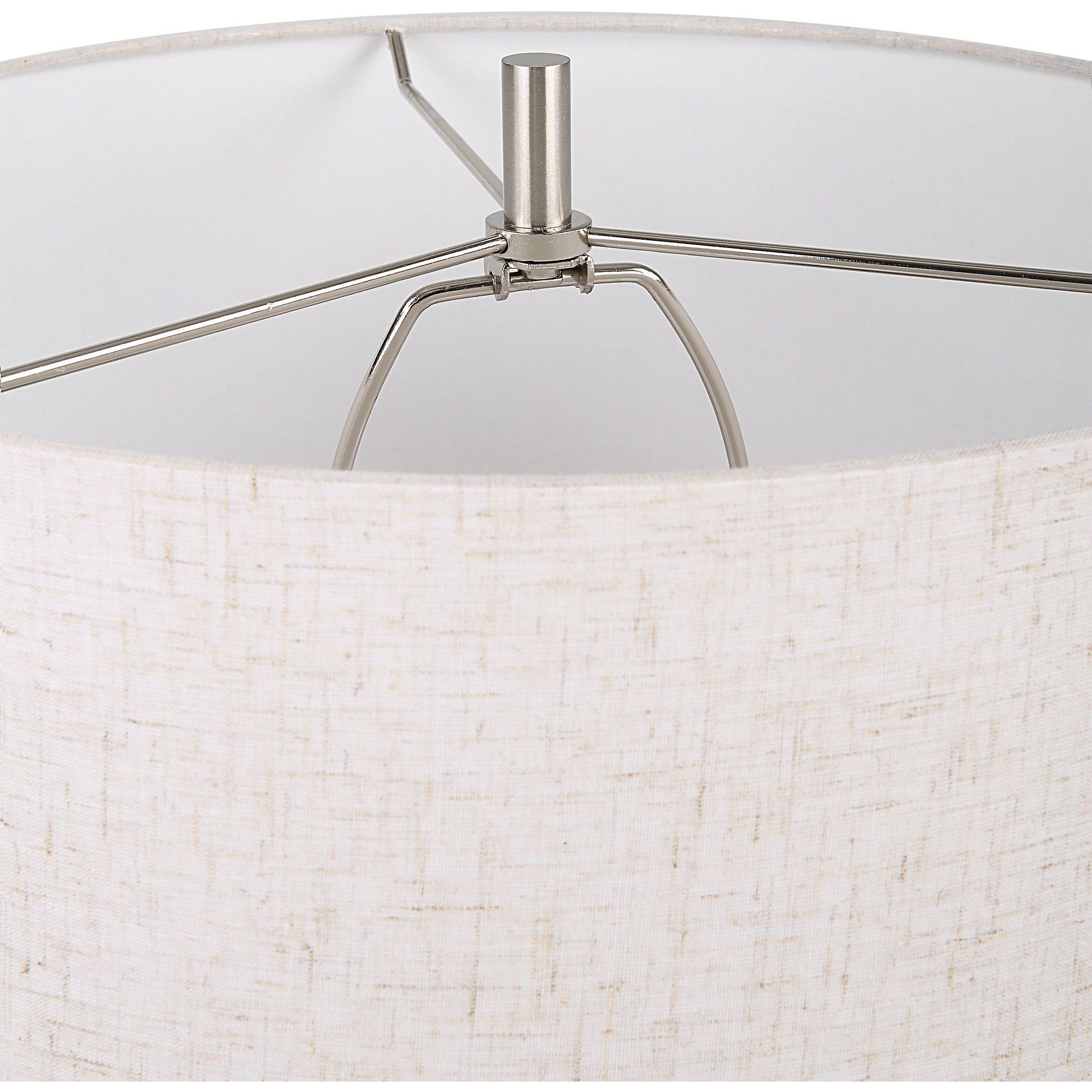 Uplift 30 inch 150 watt Bleached Wood and Nickel Table Lamp Portable Light