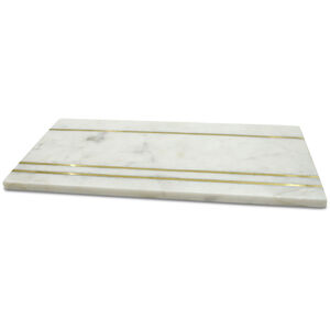 Cheese Board White and Brass Cheese Board