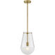 Beck 9 inch Lacquered Brass Indoor Pendant Ceiling Light