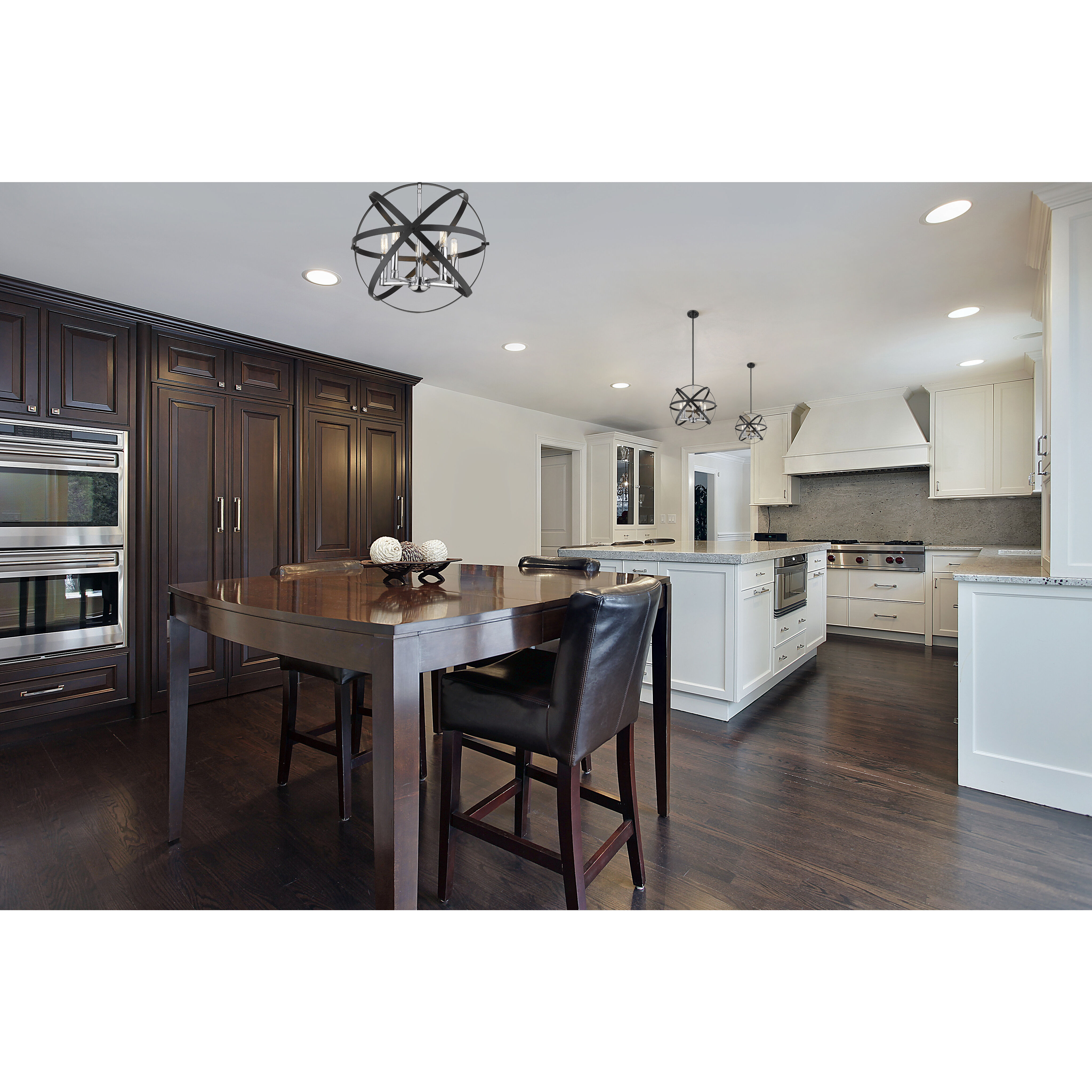 Cavallo 5 Light 18 inch Hammered Black and Chrome Pendant Ceiling Light