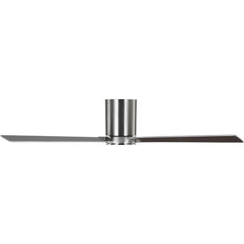 Rozzen 52 inch Brushed Steel with Silver/American Walnut Reversible Blades Indoor/Outdoor Ceiling Fan
