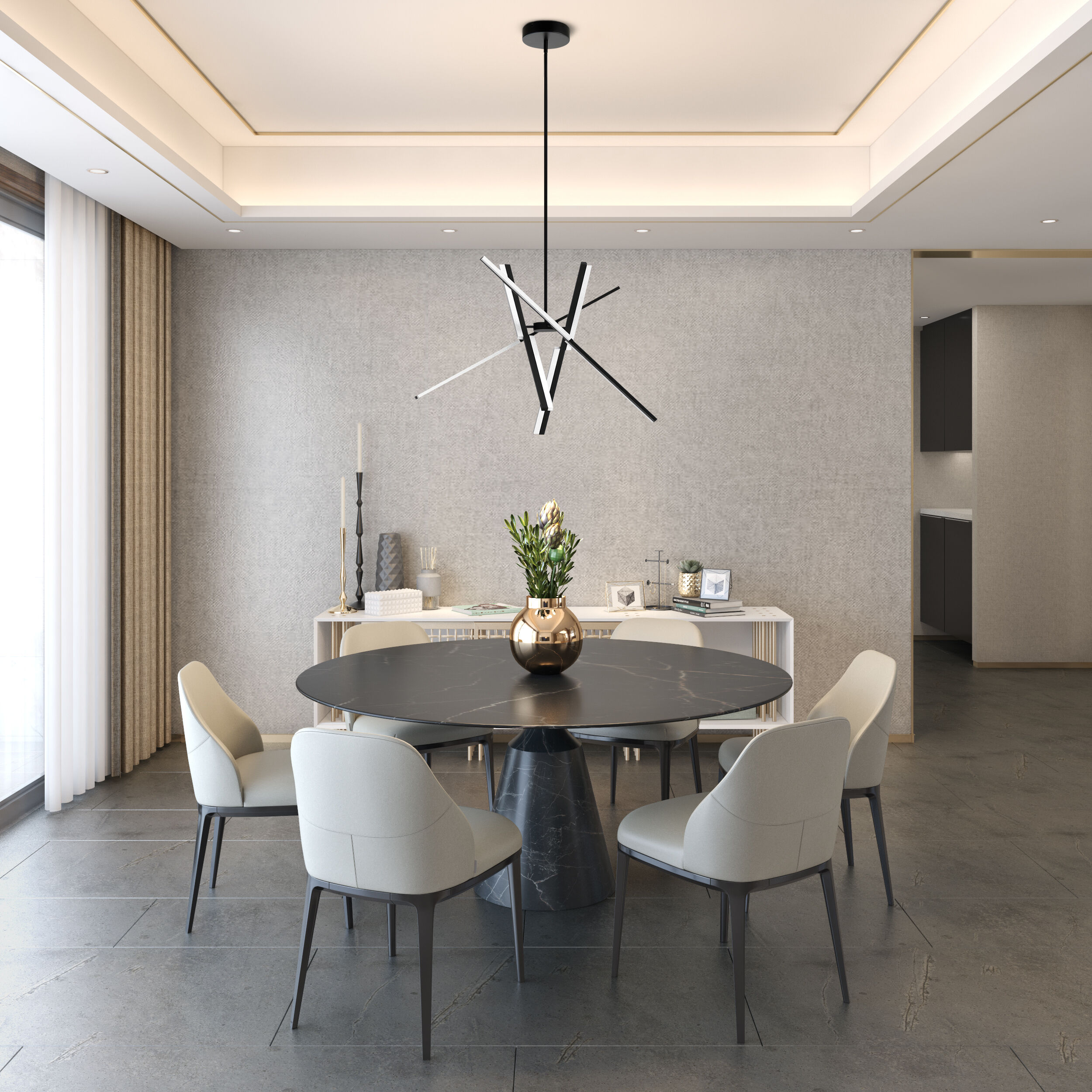 Stix LED 32 inch Black Pendant Ceiling Light