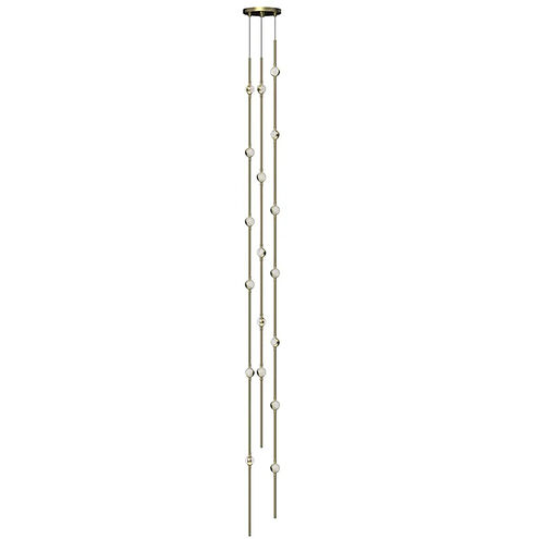Constellation LED 6 inch Satin Brass Chandelier Ceiling Light in 3000K, Clear, Standard Suspension
