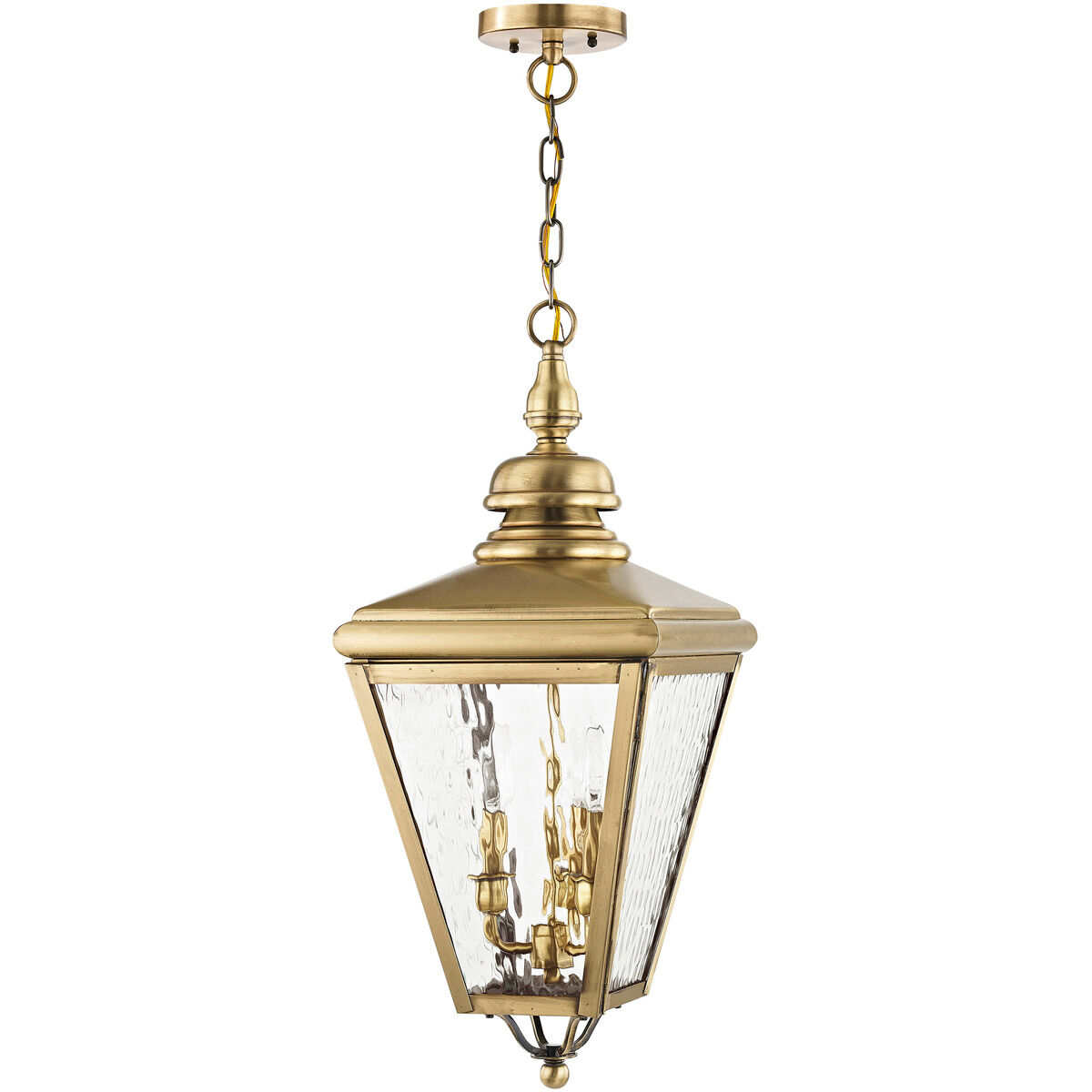 Cambridge 3 Light 11 inch Antique Brass Outdoor Pendant Lantern