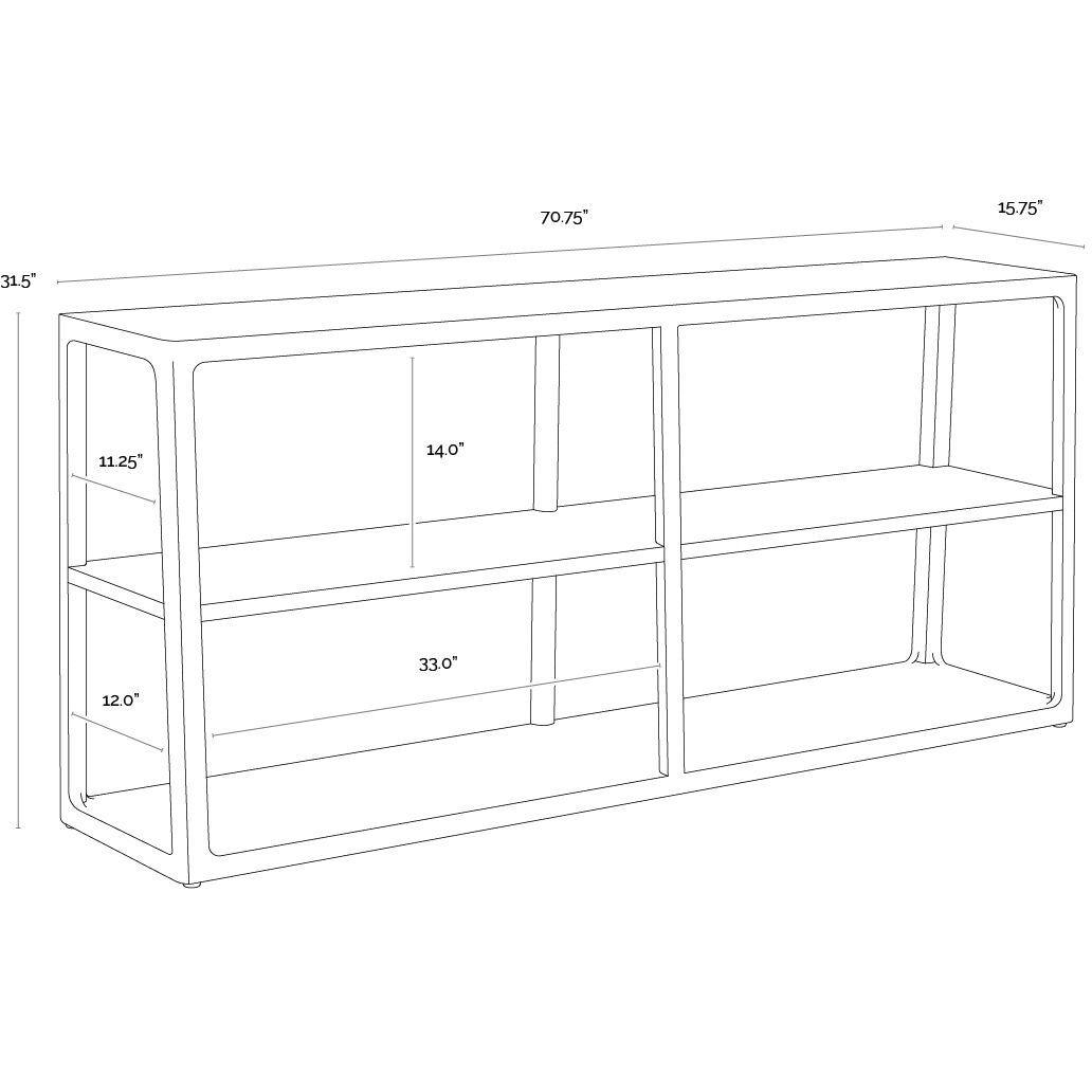 Doncaster Smoke Grey Low Bookcase