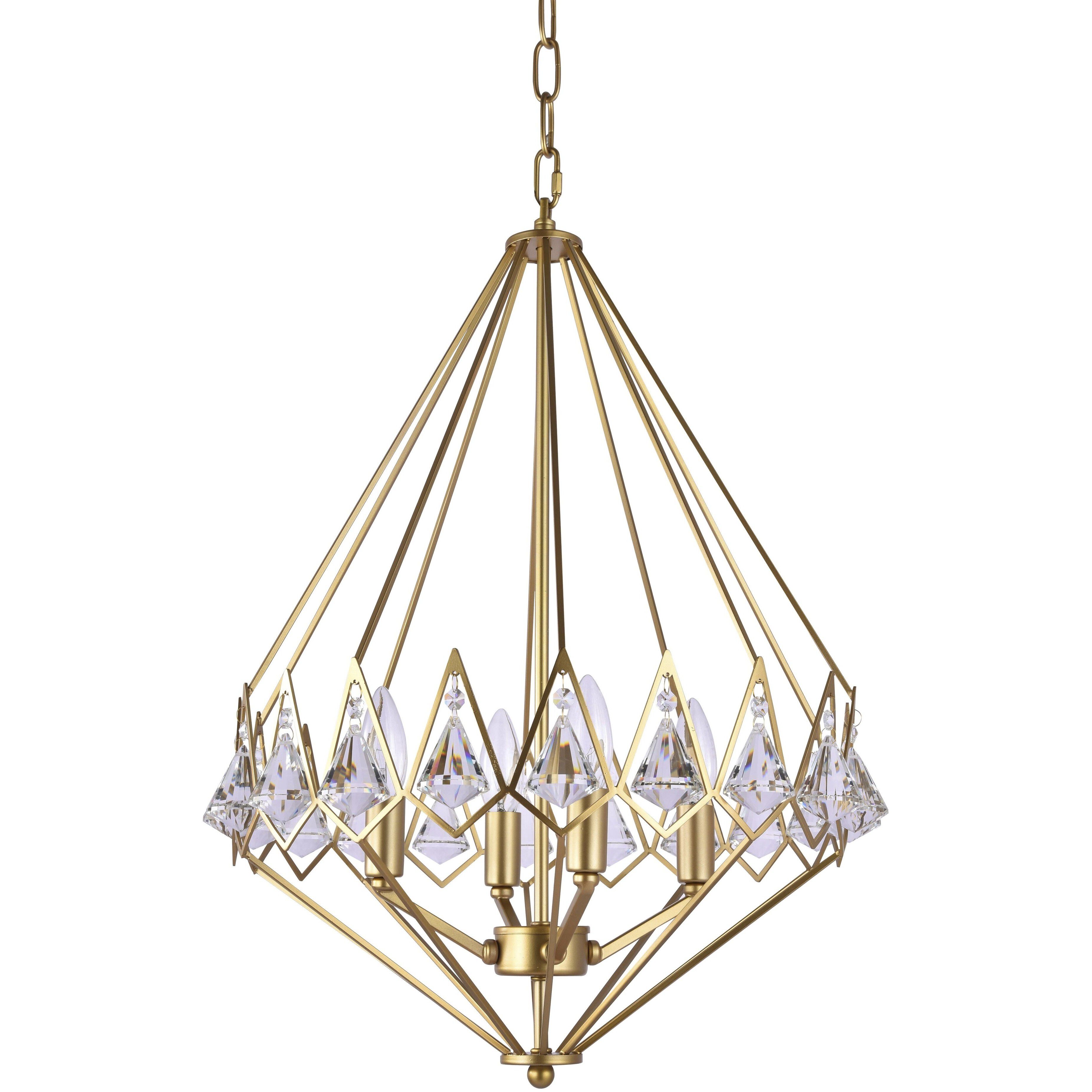 Canada 4 Light 16 inch Gold Chandelier Ceiling Light