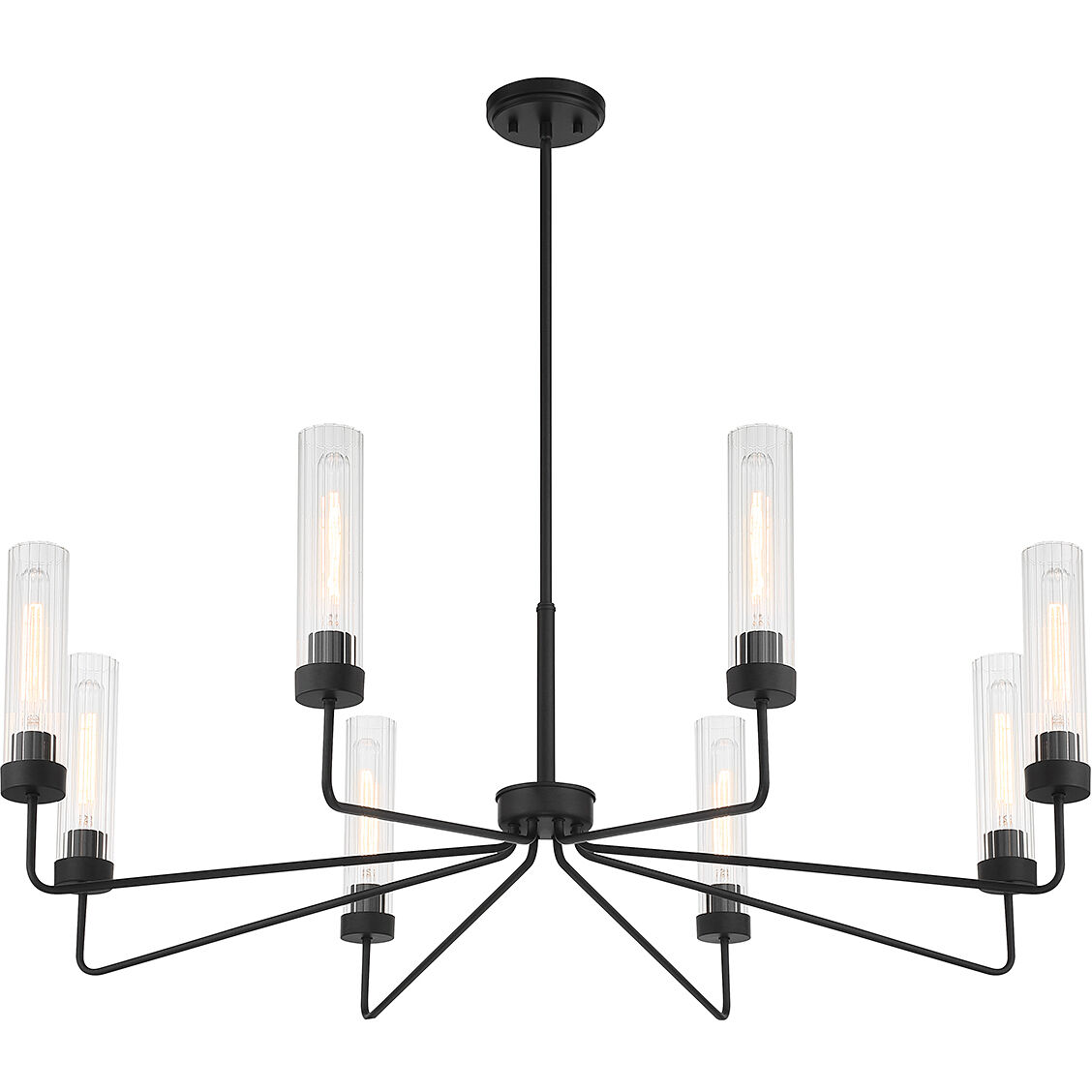 Baker 8 Light 44 inch Matte Black Chandelier Ceiling Light, Essentials