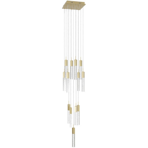 Original Glacier Avenue LED 20 inch Brushed Brass Multi Port Pendant Ceiling Light in Bubbled