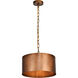 Miro 1 Light 15 inch Manual Brass Pendant Ceiling Light