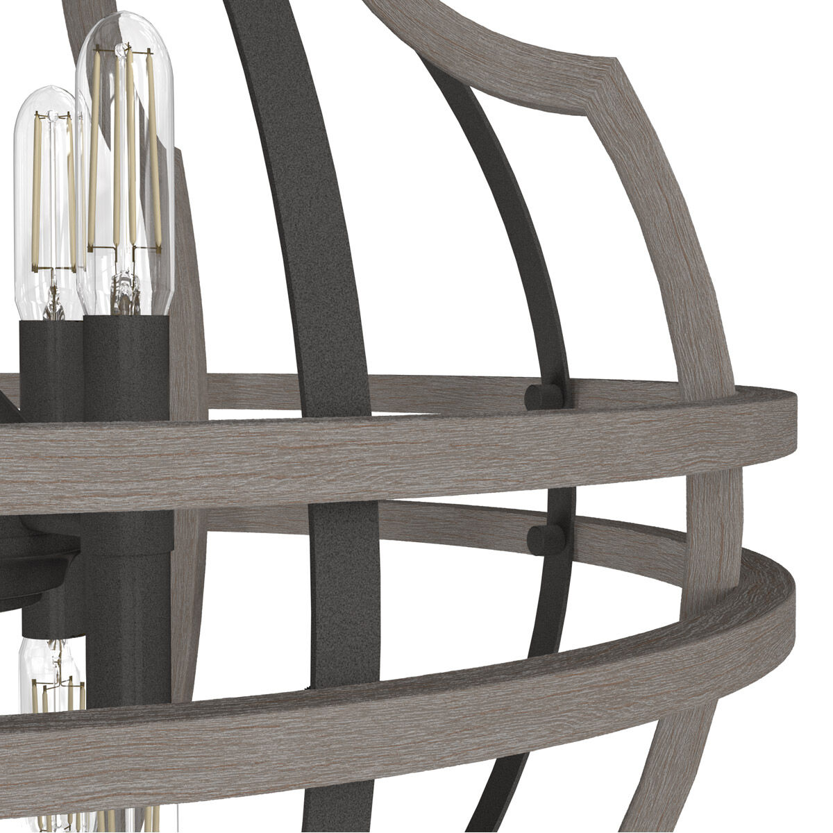 Stone Creek 6 Light 19.25 inch Noble Bronze and White Washed Oak Pendant Ceiling Light