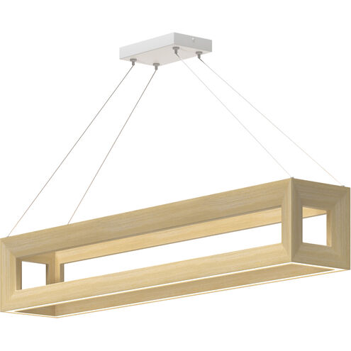Morina LED 42 inch White Oak Linear Pendant Ceiling Light