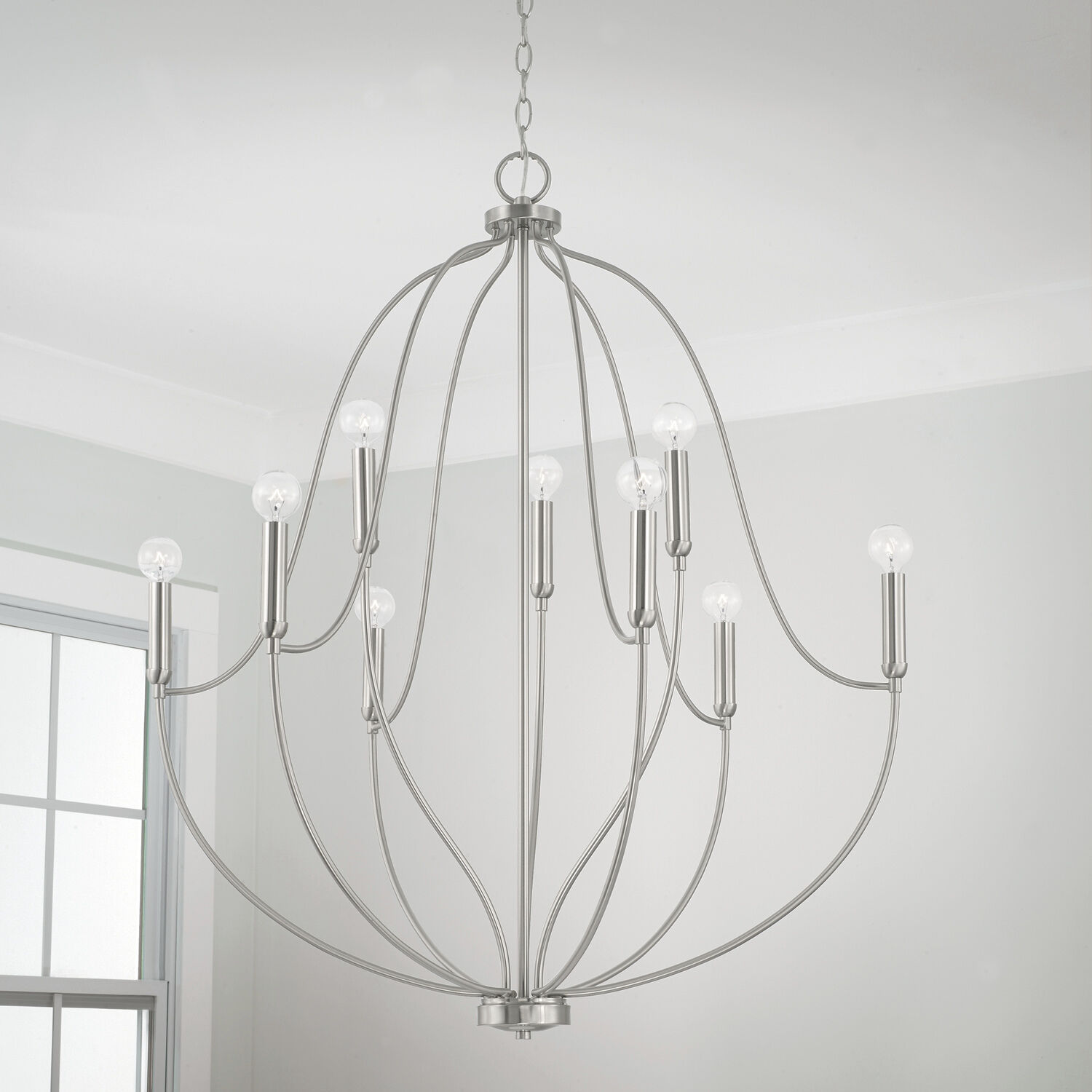 Madison 9 Light 33 inch Brushed Nickel Chandelier Ceiling Light