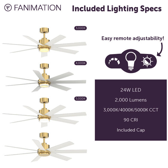 Pendry 72 inch Matte White Fan-Uni
