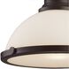 Chadwick 1 Light 13 inch Oil Rubbed Bronze Pendant Ceiling Light in White Glass, Oiled Bronze
