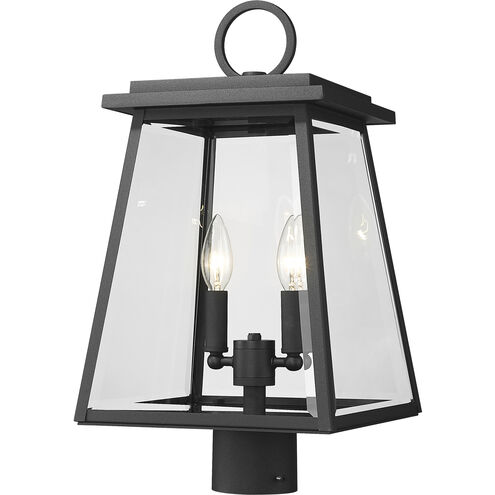 Broughton 2 Light 19.25 inch Black Outdoor Post Mount Fixture
