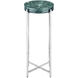 Rina 11 inch Teal and Polished Nickel Drinks Table