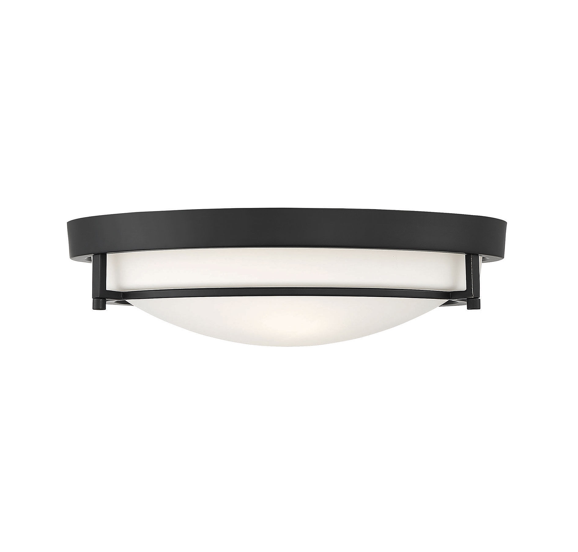 Modern 2 Light 13 inch Matte Black Semi-Flush Ceiling Light