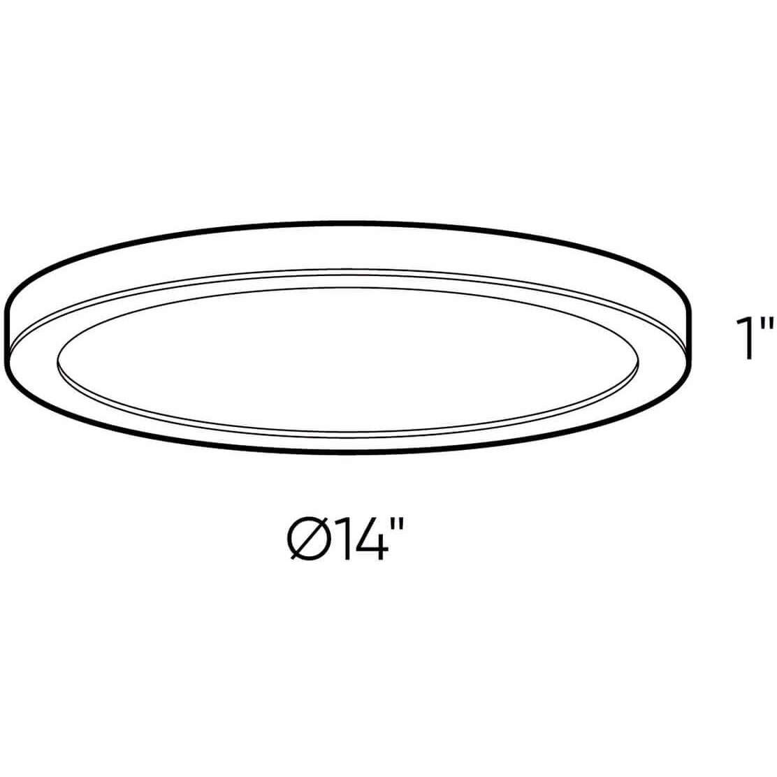 Delta LED 14 inch Black Flushmount Ceiling Light, Indoor/Outdoor